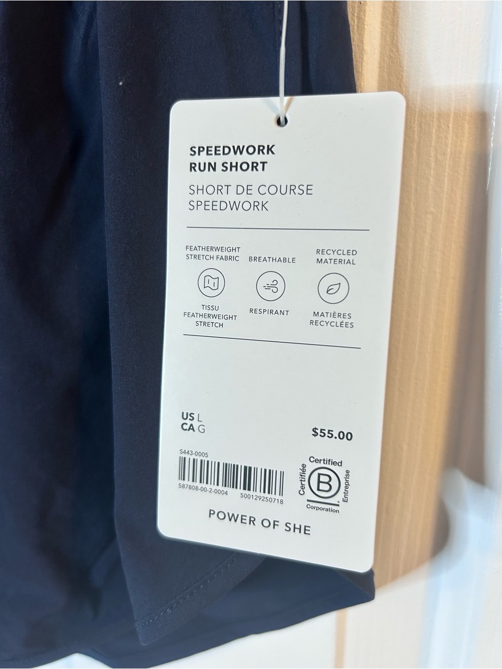 NWT ATHLETA Speedwork Mid Rise 2 1/2" Run Short- Navy - Picture 6 of 16